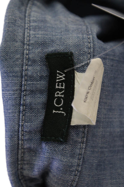 J Crew Womens Cotton Collared Buttoned Long Sleeve Denim Blouse Blue Size S