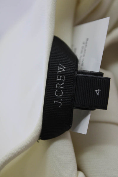 J Crew Womens Sleeveless V-Neck Single Pleat Detail Blouse White Size 4