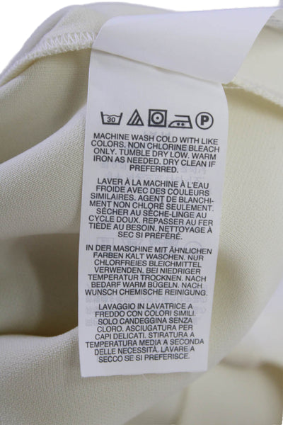 J Crew Womens Sleeveless V-Neck Single Pleat Detail Blouse White Size 4