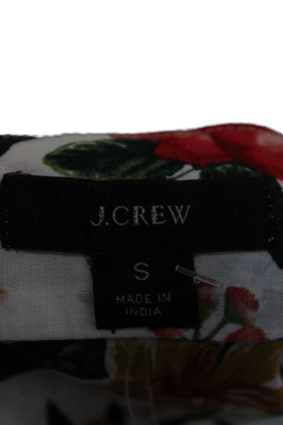 J Crew Womens Cotton Floral Knotted Waist Slit Detail Maxi Skirt White Size S