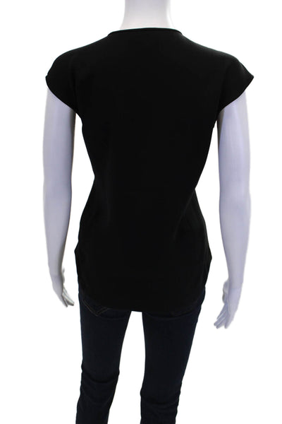 J Crew Womens Sleeveless V-Neck Single Pleat Detail Blouse Black Size 4