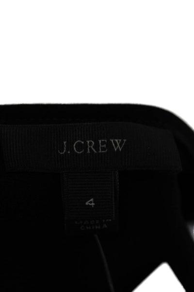 J Crew Womens Sleeveless V-Neck Single Pleat Detail Blouse Black Size 4