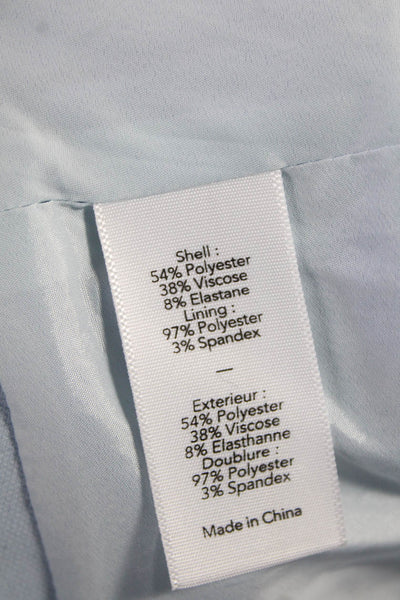 Elizabeth and James Womens Back Zip Crew Neck Crop Top Blue Size Extra Small