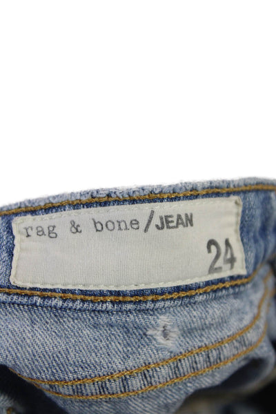 Rag & Bone Jean Womens Zipper Fly Distressed Cuffed Denim Shorts Blue Size 24