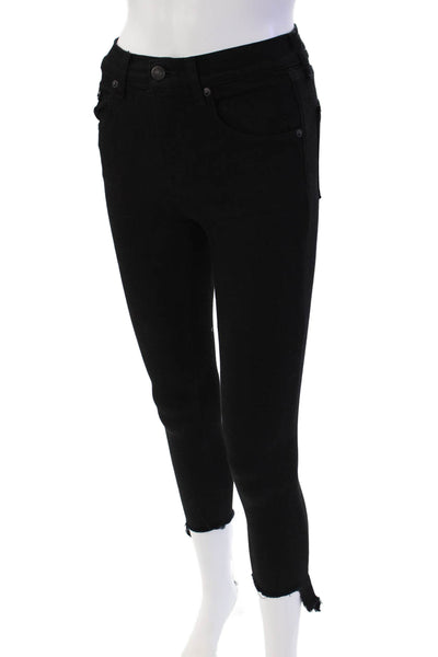 Rag & Bone Jean Womens Zipper Fly Mid Rise 10" Capri Jeans Black Denim Size 23