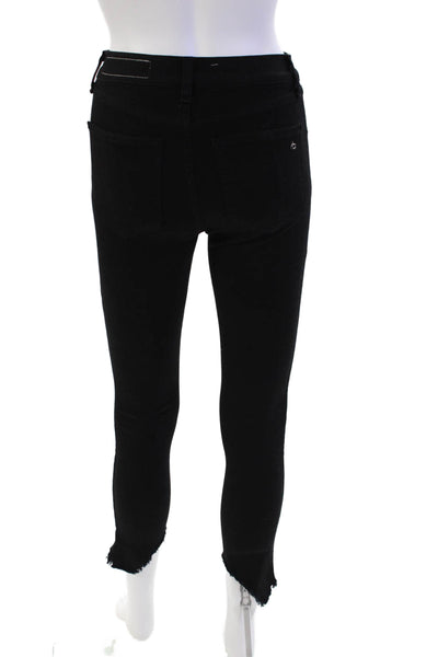 Rag & Bone Jean Womens Zipper Fly Mid Rise 10" Capri Jeans Black Denim Size 23