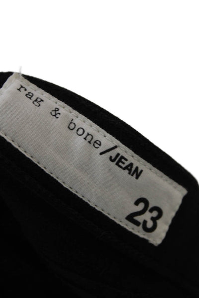 Rag & Bone Jean Womens Zipper Fly Mid Rise 10" Capri Jeans Black Denim Size 23