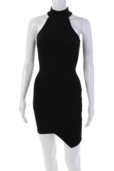 Superdown Womens Back Zip Sleeveless High Neck Mini Sheath Dress Black Size 2XS