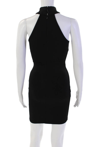 Superdown Womens Back Zip Sleeveless High Neck Mini Sheath Dress Black Size 2XS