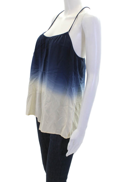Madewell Womens Silk Ombre Print Spaghetti Strap Tank Blouse Blue Size 2