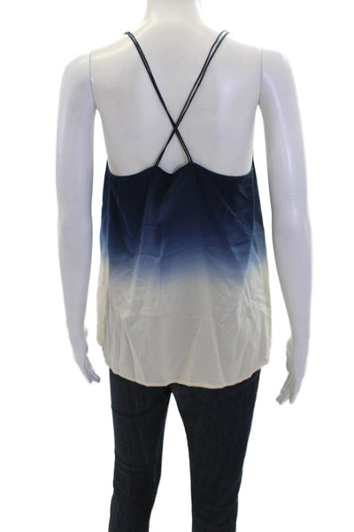 Madewell Womens Silk Ombre Print Spaghetti Strap Tank Blouse Blue Size 2