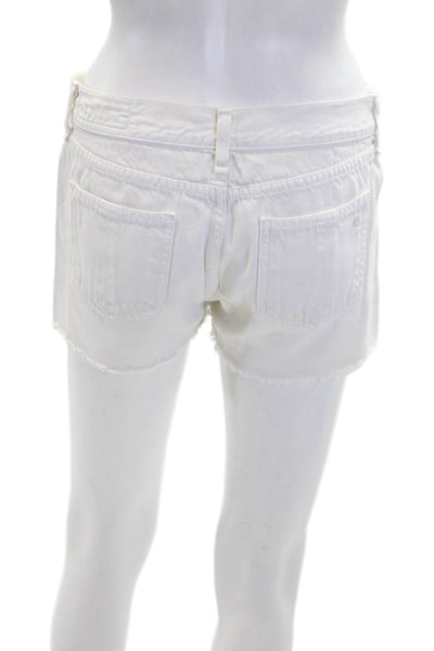 Rag & Bone Womens Cotton Cut-Off Zip Fly Denim Mini Shorts White Size 26