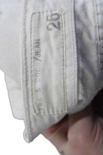 Rag & Bone Womens Cotton Cut-Off Zip Fly Denim Mini Shorts White Size 26