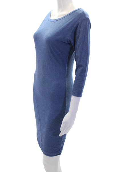 Sundry Womens Cotton Pullover Round Neck Short Sleeve T-Shirt Dress Blue Size 1