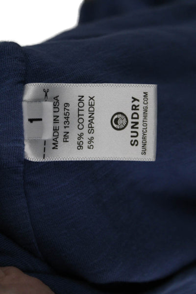 Sundry Womens Cotton Pullover Round Neck Short Sleeve T-Shirt Dress Blue Size 1