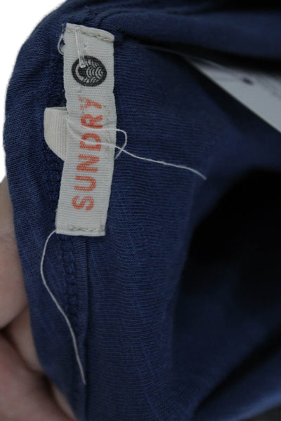 Sundry Womens Cotton Pullover Round Neck Short Sleeve T-Shirt Dress Blue Size 1