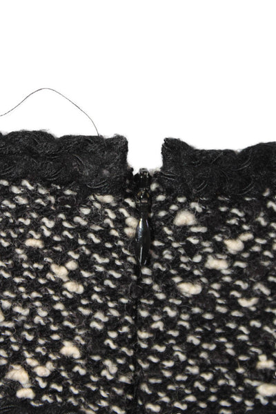 Nanette Lepore Womens Tweed Straight Zip Back Pencil Skirt Black Size 2