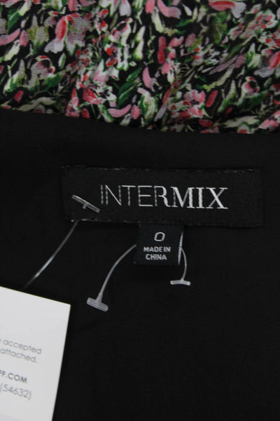 Intermix Women's Short Sleeves V-Neck Ruffle Wrap Mini Dress Floral Size 0