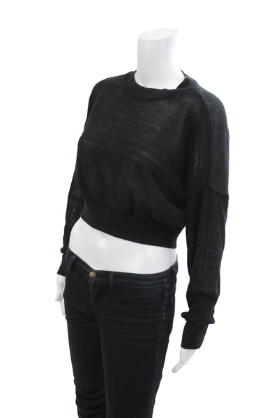 Madewell Women's Long Sleeves Pullover Ribbed Hem Sweater Black Size M