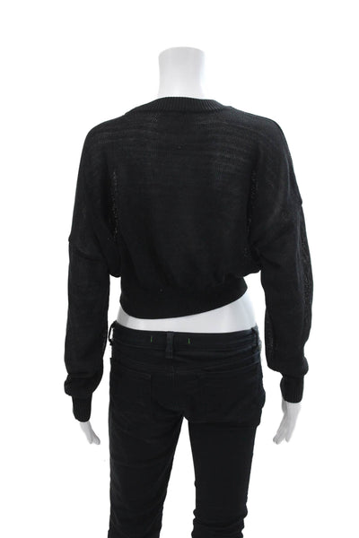 Madewell Women's Long Sleeves Pullover Ribbed Hem Sweater Black Size M