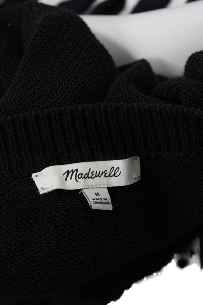 Madewell Women's Long Sleeves Pullover Ribbed Hem Sweater Black Size M