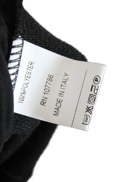 Flora Ashley Womens Knit Sequin Round Neck Pullover Sweater Top Black Size XS