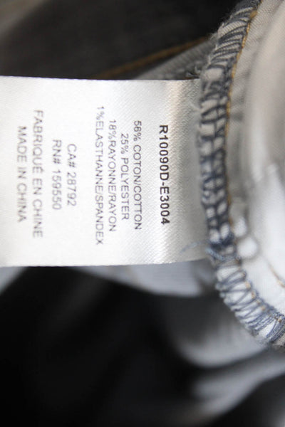 Renuar Womens Cotton Blend Crystal Detail High-Rise Skinny Jeans Gray Size 2