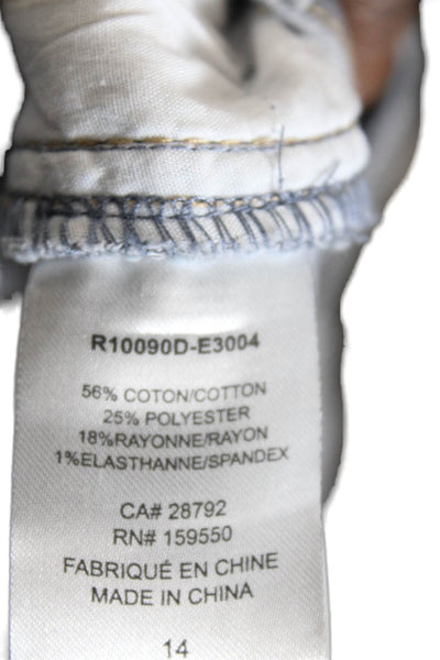 Renuar Womens Cotton Blend Crystal Detail High-Rise Skinny Jeans Gray Size 8