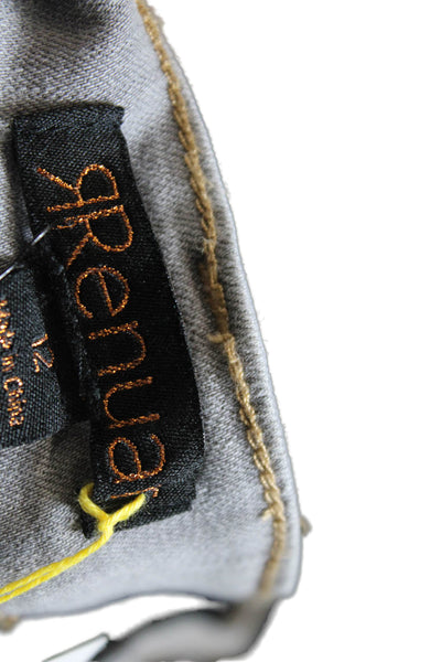 Renuar Womens Cotton Blend Crystal Detail High-Rise Skinny Jeans Gray Size 14