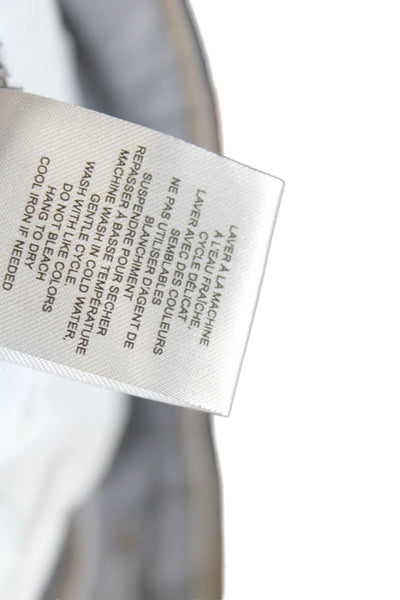 Renuar Womens Cotton Blend Crystal Detail High-Rise Skinny Jeans Gray Size 14