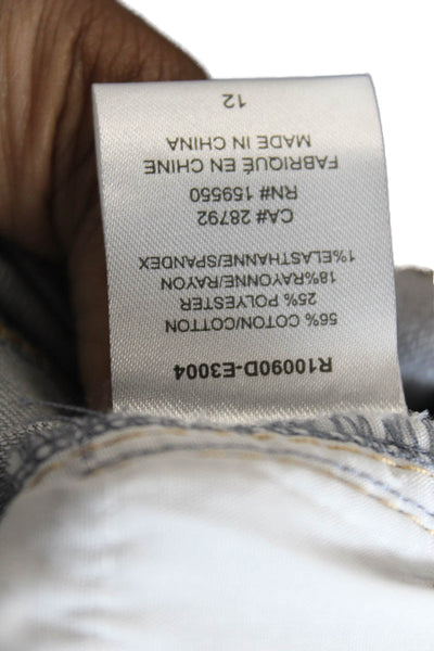 Renuar Womens Cotton Blend Crystal Detail High-Rise Skinny Jeans Gray Size 14