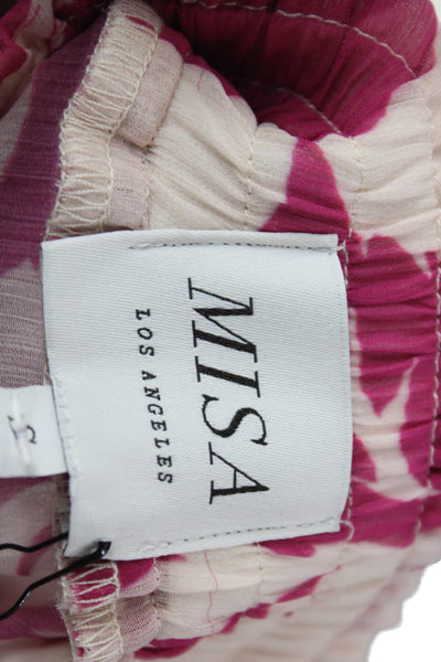 Misa Womens Floral Stretch A-Line Casual Lined Mini Skirt Pink Size S