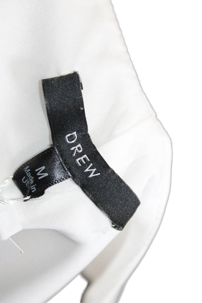 Drew Womens Amira Scoop Neck Sleeveless Zippered Blouse Top White Size M