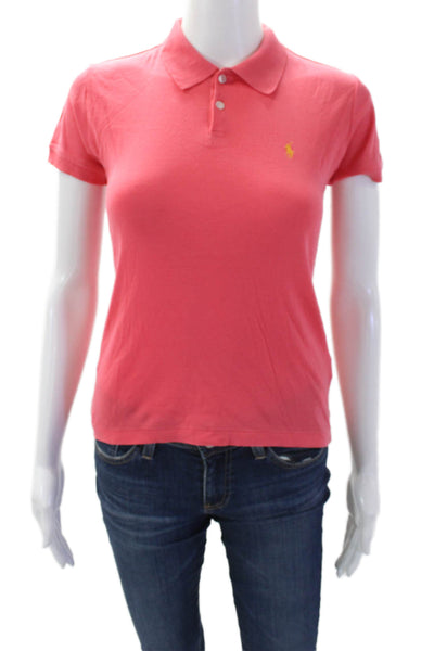 Ralph Lauren Black Label Womens Cotton Short Sleeve Polo Shirt Pink Size S