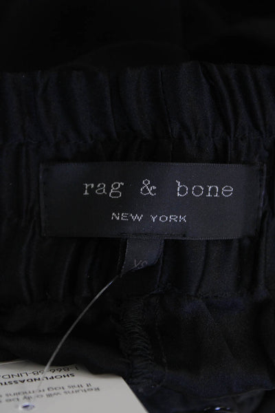 Rag & Bone Womens Silk Elasticated Drawstring Pants Black Size XS