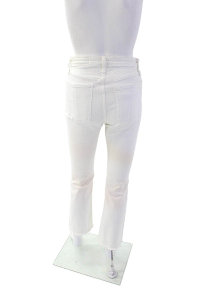 Rag & Bone Womens Nina High-Rise Ankle Flare Skinny Jeans White Size 25