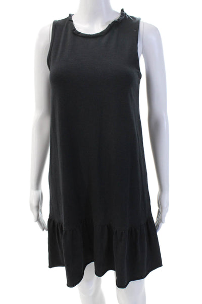 Lilla P Womens Sleeveless Crew Neck Knee Length Dress Black Cotton Size XS