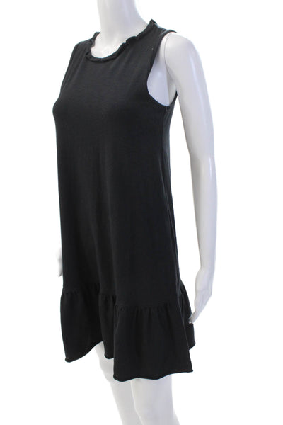 Lilla P Womens Sleeveless Crew Neck Knee Length Dress Black Cotton Size XS