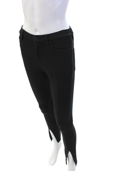 Hudson Womens Zipper Fly Mid Rise Stretch Knit Ankle Pants Black Size 24