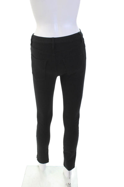 Hudson Womens Zipper Fly Mid Rise Stretch Knit Ankle Pants Black Size 24