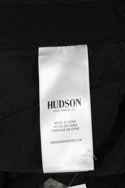 Hudson Womens Zipper Fly Mid Rise Stretch Knit Ankle Pants Black Size 24
