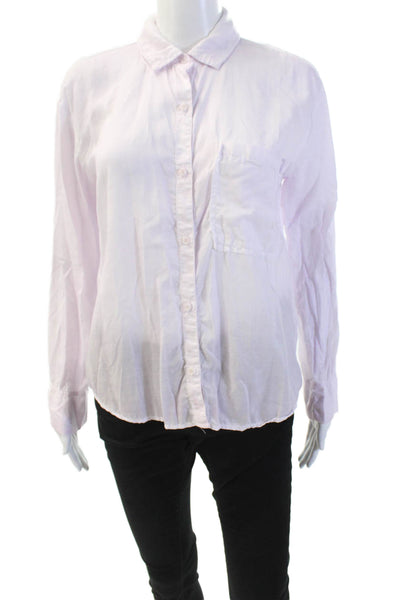 Bella Dahl Womens Button Front Long Sleeve Collared Shirt Purple Size Small
