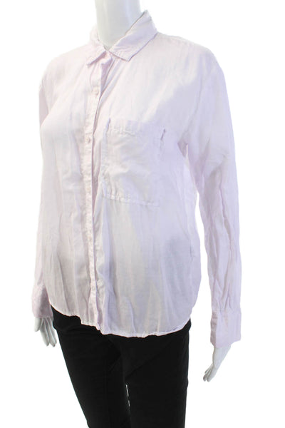 Bella Dahl Womens Button Front Long Sleeve Collared Shirt Purple Size Small
