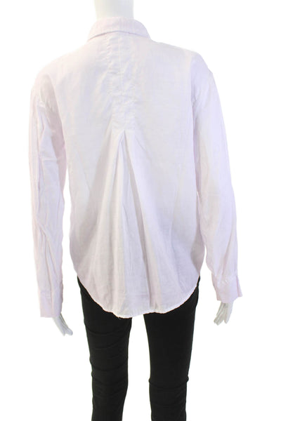 Bella Dahl Womens Button Front Long Sleeve Collared Shirt Purple Size Small
