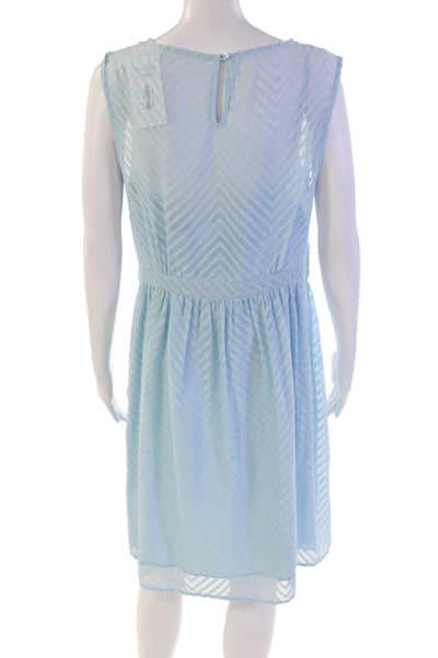 J Crew Womens Side Zip Sleeveless Scoop Neck Sheer Overlay Dress Blue Size 10