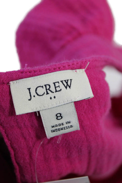 J Crew Womens Cap Sleeve Scoop Neck Gauze Shift Dress Pink Cotton Size 8