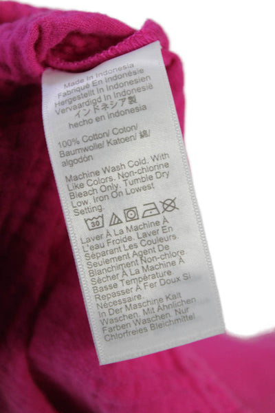 J Crew Womens Cap Sleeve Scoop Neck Gauze Shift Dress Pink Cotton Size 8