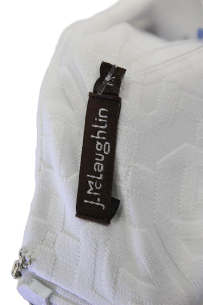 J. Mclaughlin Women's Round Neck Short Sleeves Printed A-Line Dress White Size M