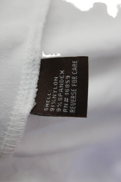 J. Mclaughlin Women's Round Neck Short Sleeves Printed A-Line Dress White Size M