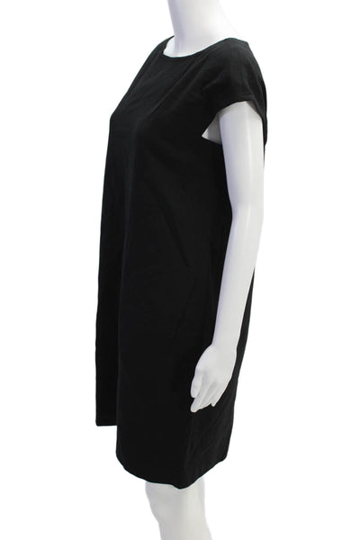 Ryan Roberts Women's Sleeveless Round Neck Mini Shift Dress Black Size L